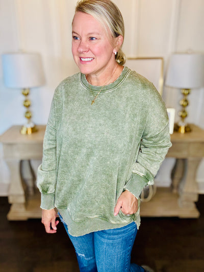 The Best Pullover w-Pockets - Light Olive