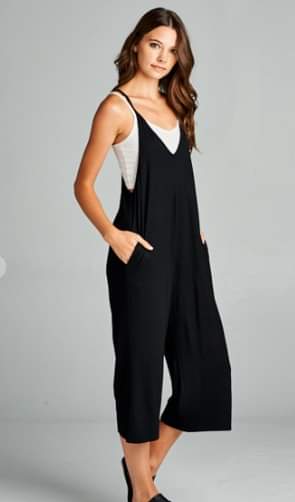 Capri Loose Fit Jumpsuit - Black