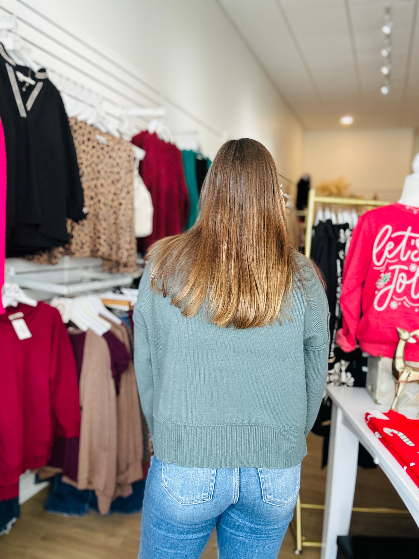 Drop Shoulder Sweater - Ash Jade