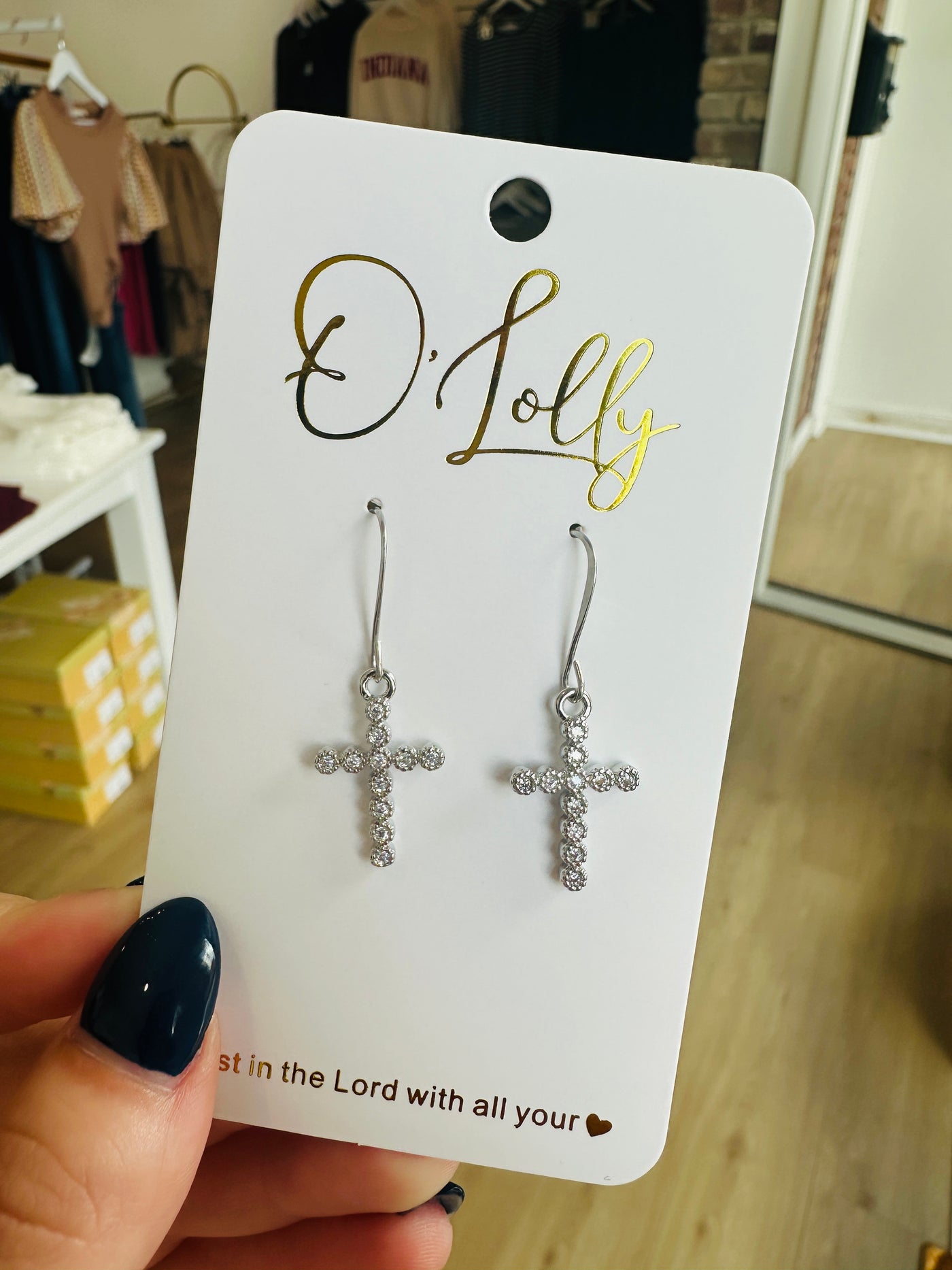 O'Lolly - Silver Cross Earrings