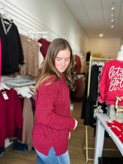 Chenille Sweater - Cabernet