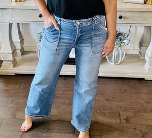 Risen - High Rise Ankle Patch Pocket Jean