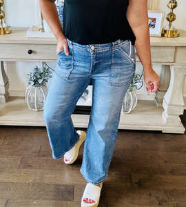 Risen - High Rise Ankle Patch Pocket Jean