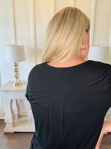 Erin Pleat Back Tee - Black