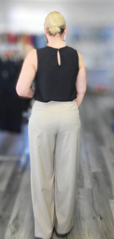 Wide Leg Pants -Taupe