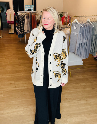 Tiger Cardigan - Beige