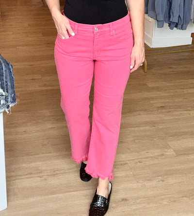 Mid Rise Straight Jeans - Pink