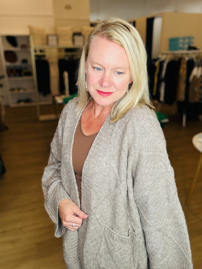 Quilted Cardigan - Mocha