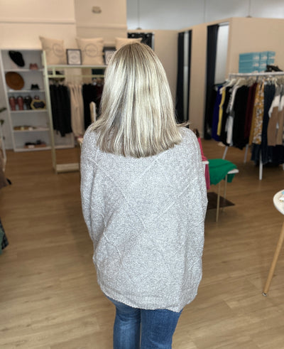 Quilted Cardigan - Mocha
