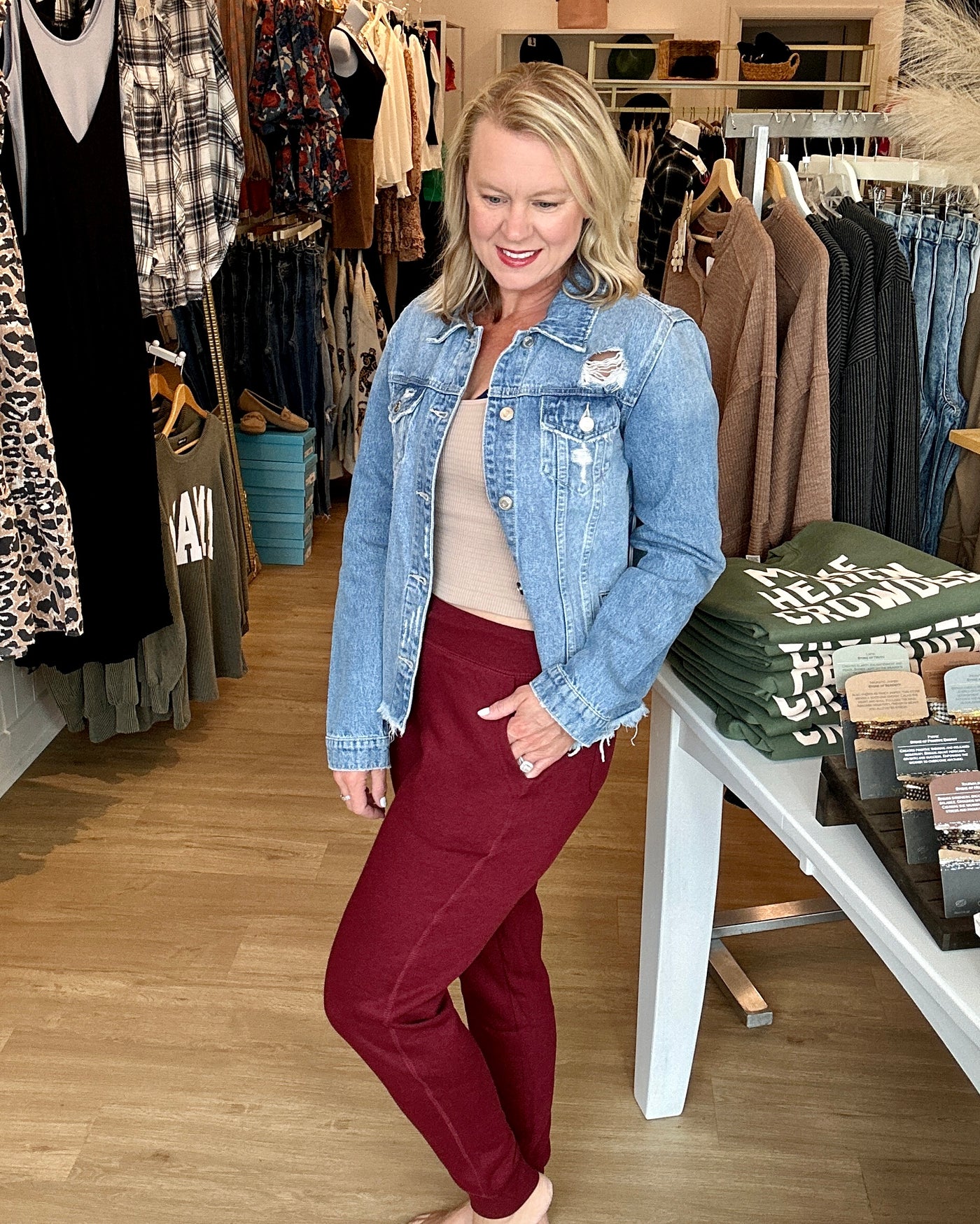 Fleece Jogger - Burgundy