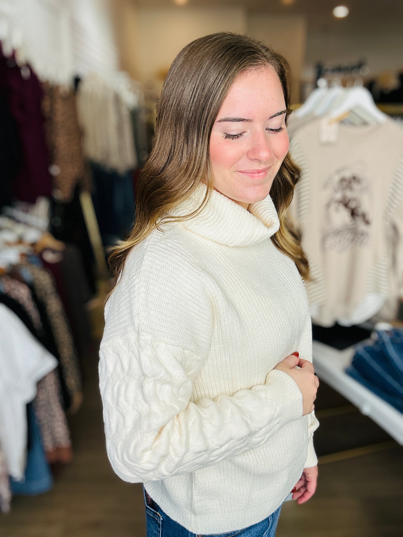 Turtle Neck Sweater - Ivory