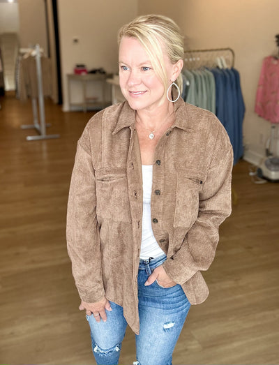 Brown Corduroy Shacket