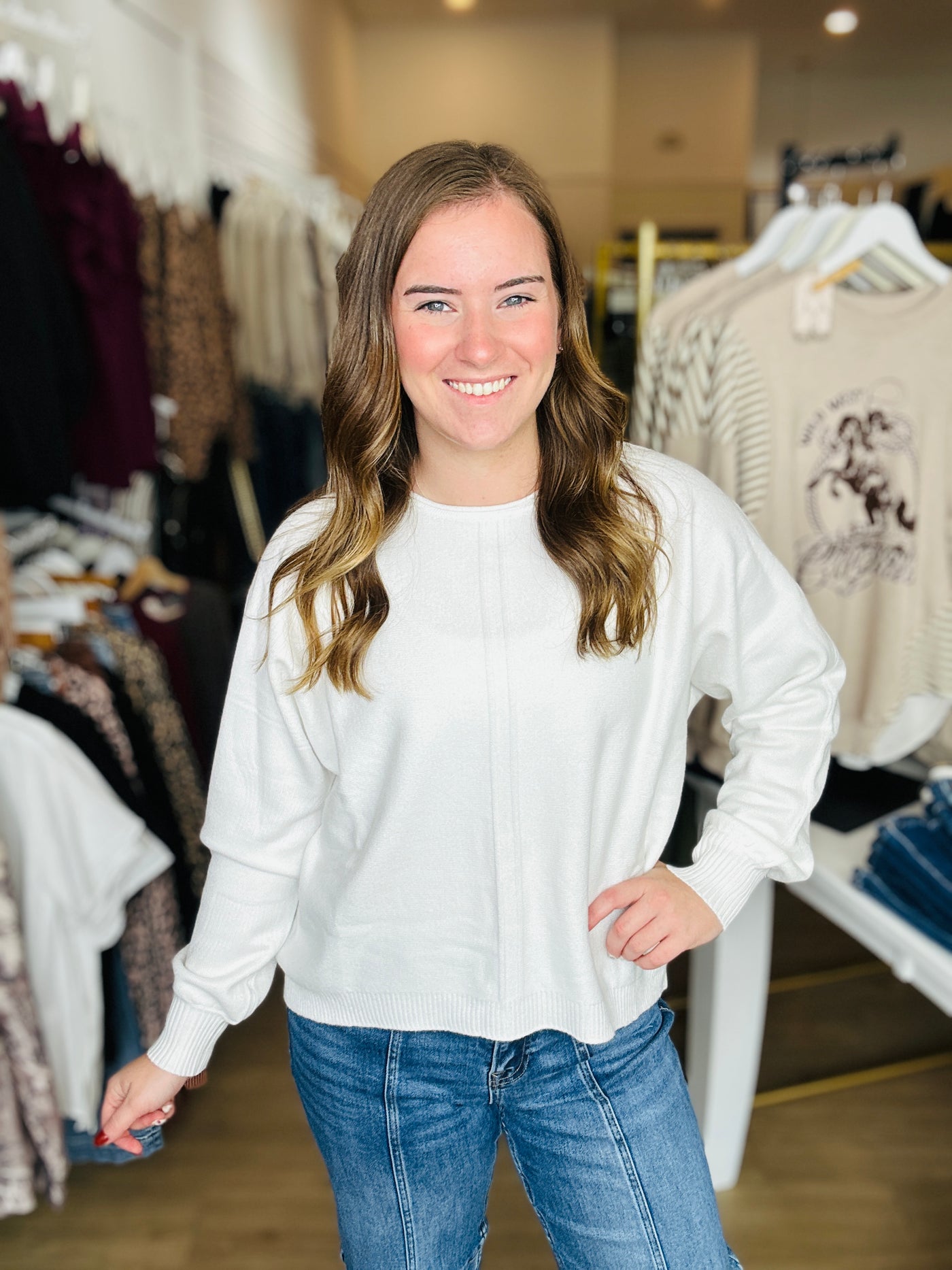 Front Seam Sweater - Ivory