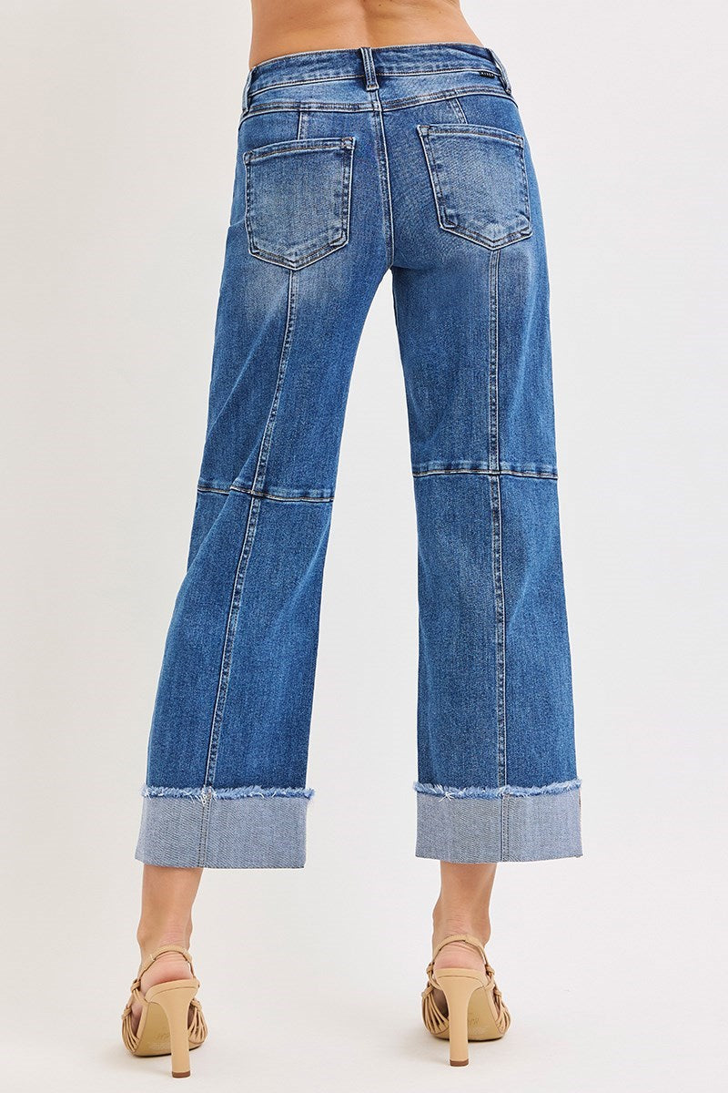Risen - Seam Crop Wide Leg Denim