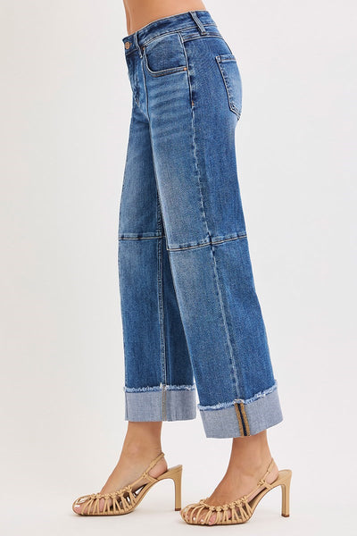 Risen - Seam Crop Wide Leg Denim