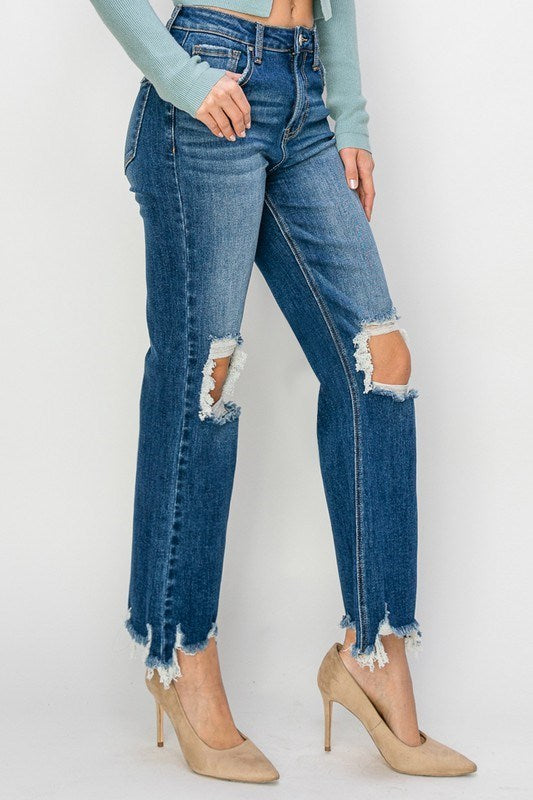 Risen - High Rise Straight Crop Jean