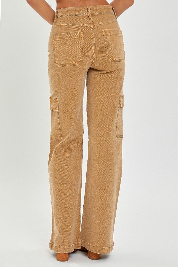 Risen - Mocha Cargo High Rise Jeans