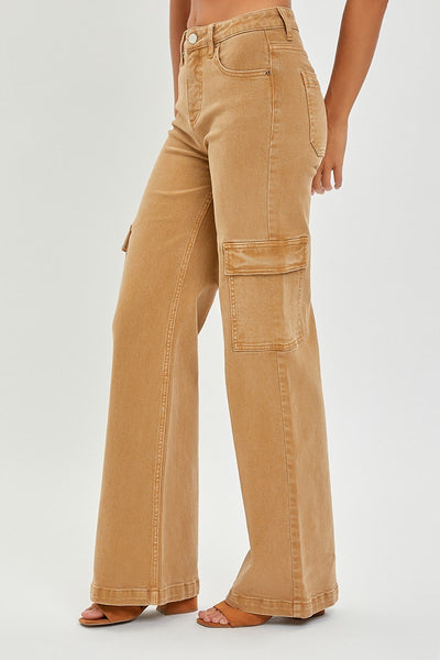 Risen - Mocha Cargo High Rise Jeans