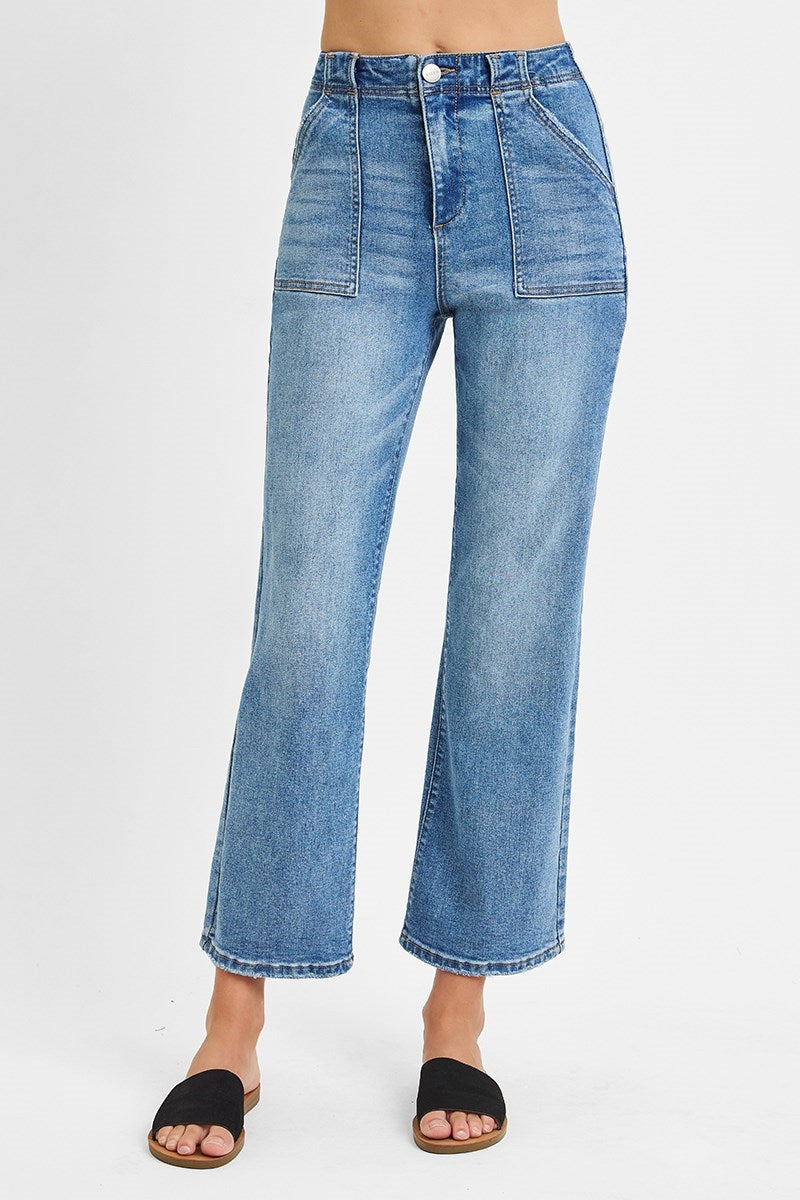 Risen - High Rise Ankle Patch Pocket Jean