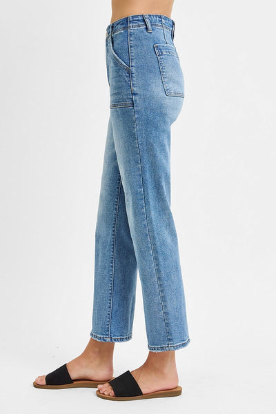 Risen - High Rise Ankle Patch Pocket Jean