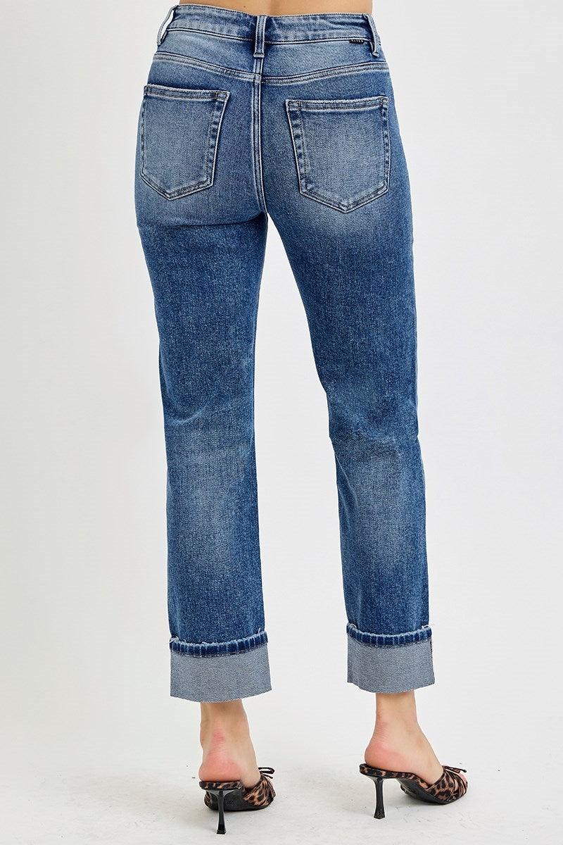 Risen - Tummy Control Straight Cuffed Jeans