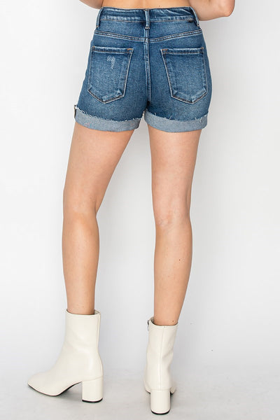 Risen - HIgh Rise Cuffed Denim Shorts