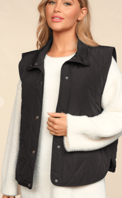 Quilted Vest - Black