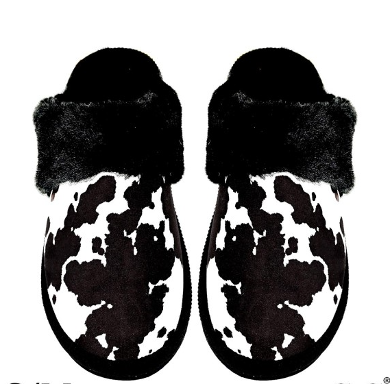 C.C. Cow Slippers - Black