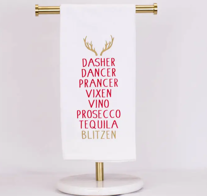 Blitzen Christmas Hand Towel