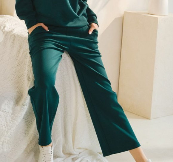 Scuba Straight Leg Pants - Dark Green