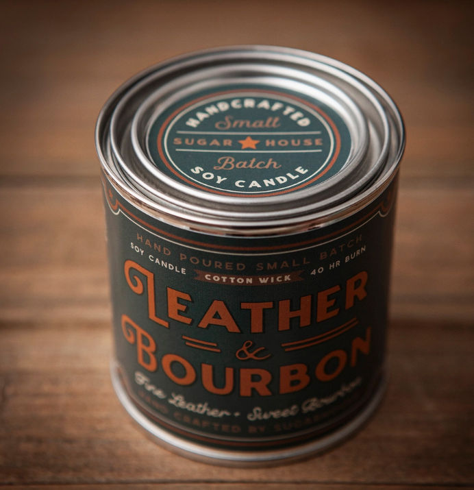 Leather & Bourbon Soy Candle