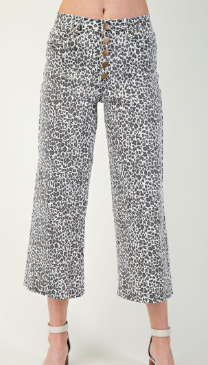 Animal Print Wide Leg Pants