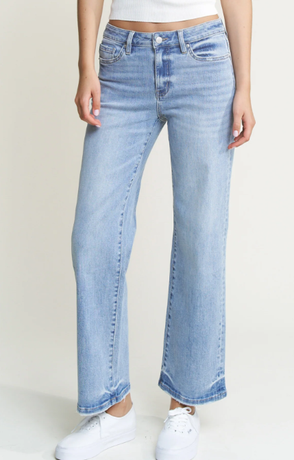 Mica - Mid Rise Loose Fit Straight Denim