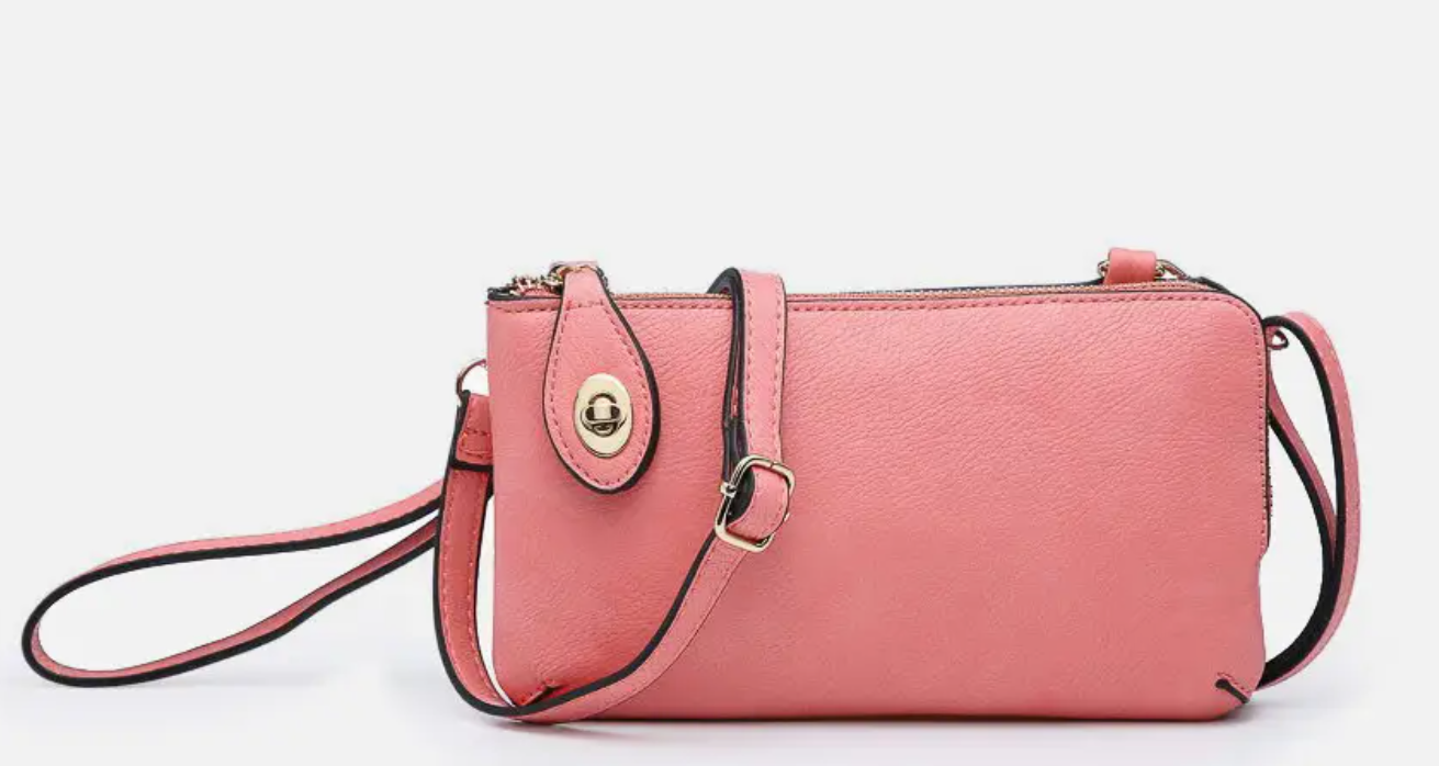 Jen & Co Crossbody Wristlet - Peach