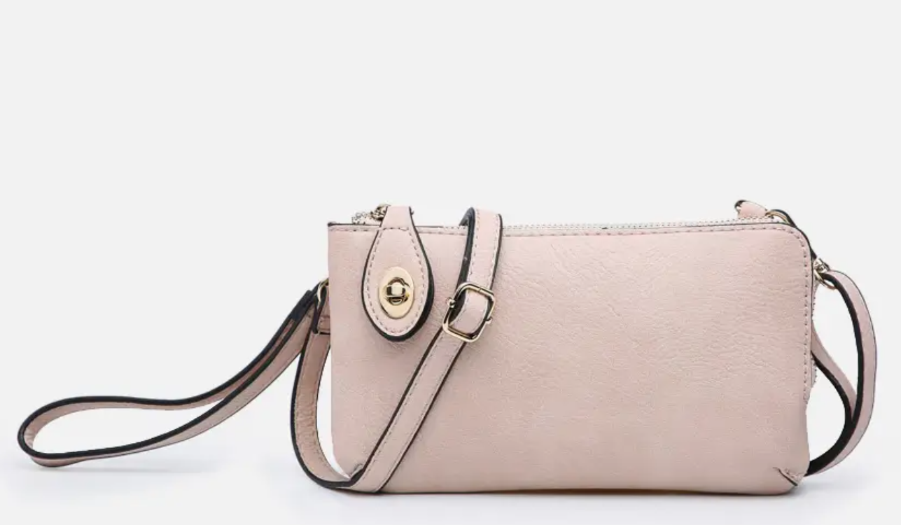 Jen & Co Crossbody Wristlet - Light Pink