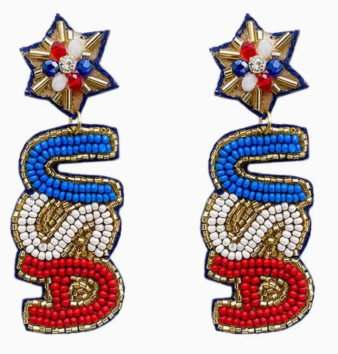USA Sead Bead Earrings