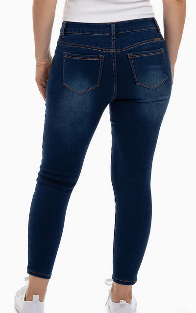 Petite - Mid-Rise Skinny Dark Jean