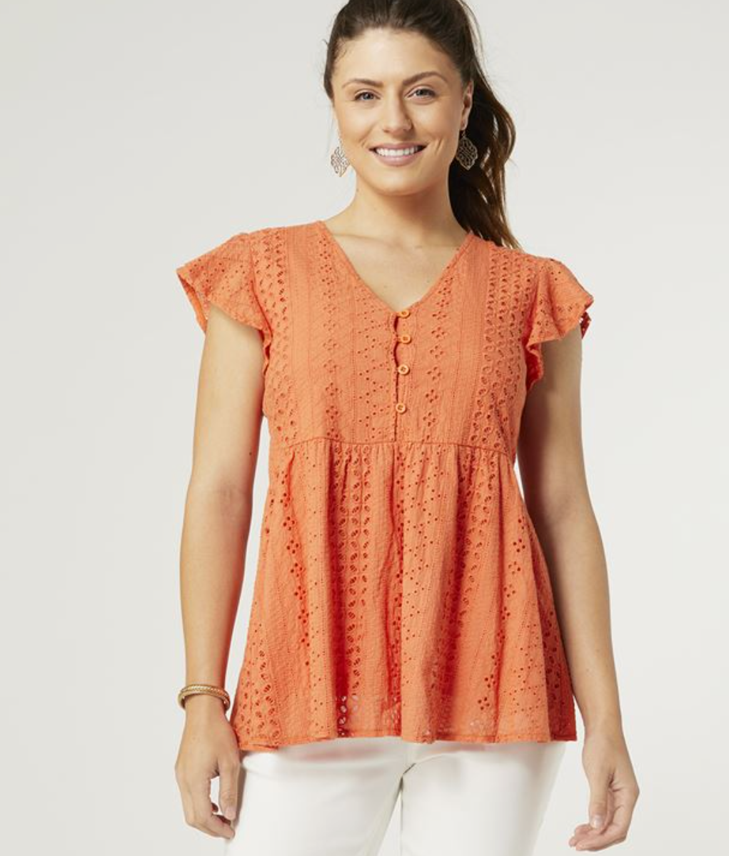 Peplum Top - Orange