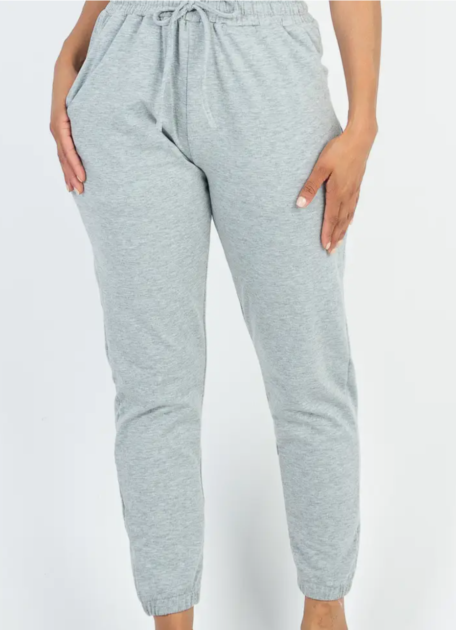French Terry Joggers - Heather Grey