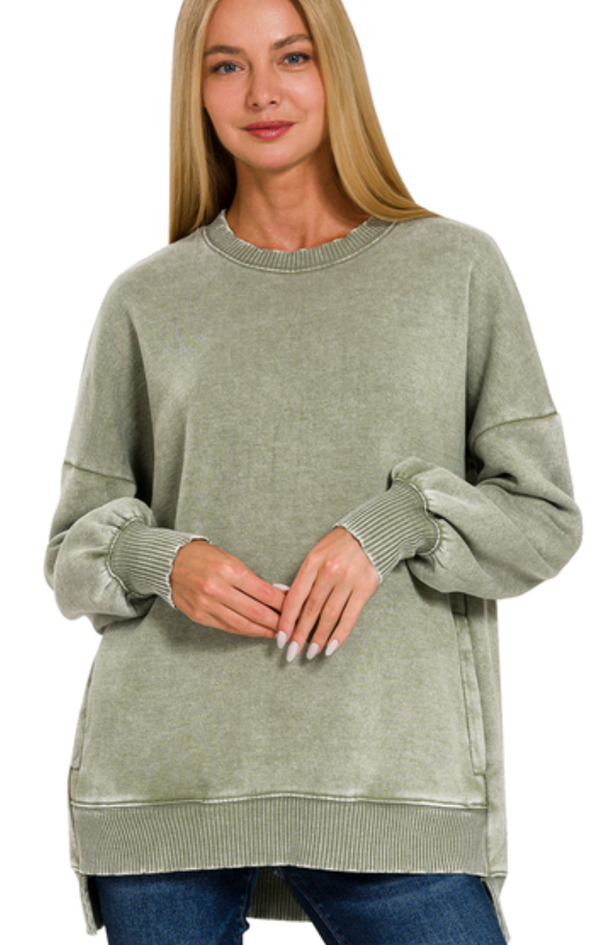 The Best Pullover w-Pockets - Light Olive