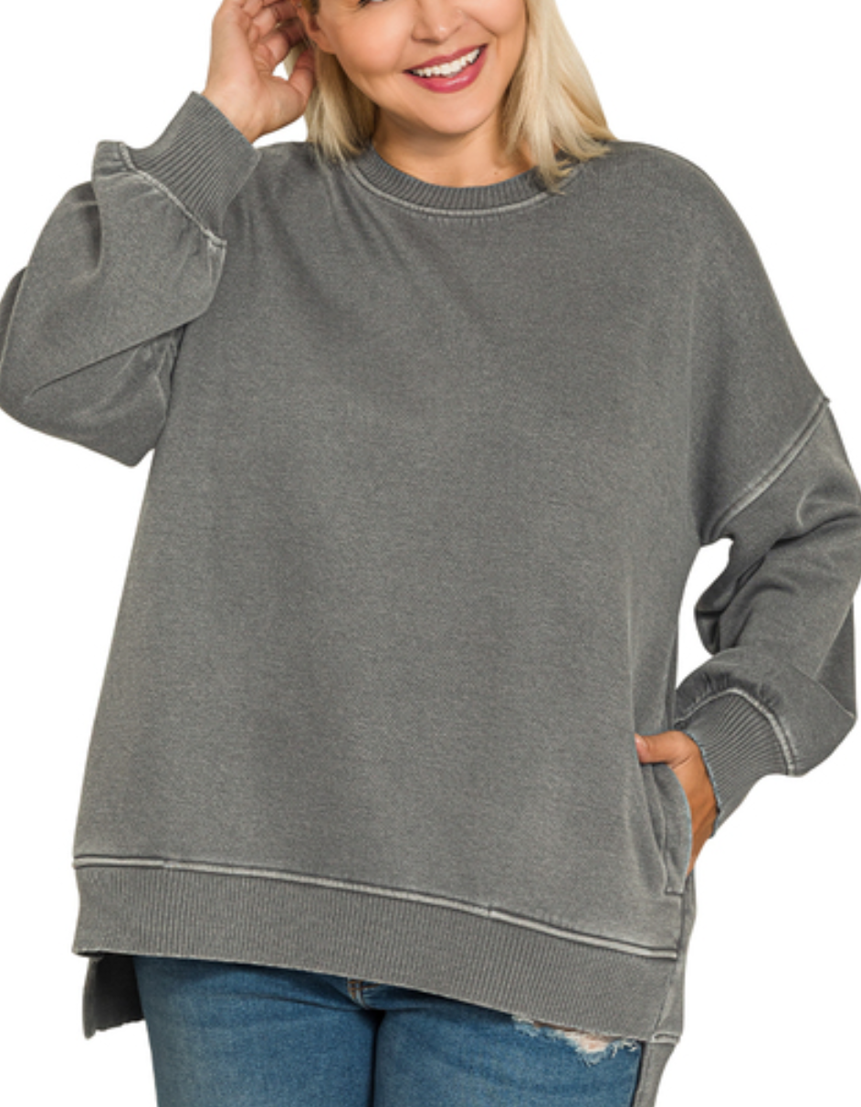 The Best Pullover with Pockets - Ash Black
