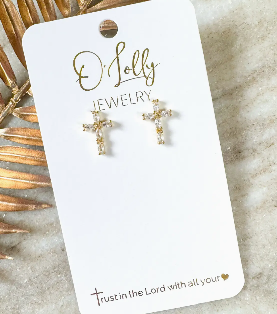 O'Lolly - CZ Cross Stud Earrings