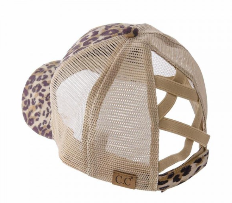 C.C. Leopard Ponytail Hat