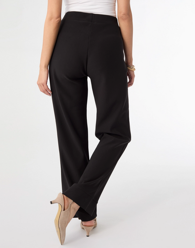 Georgie Wide Leg Pull On Pant - Black