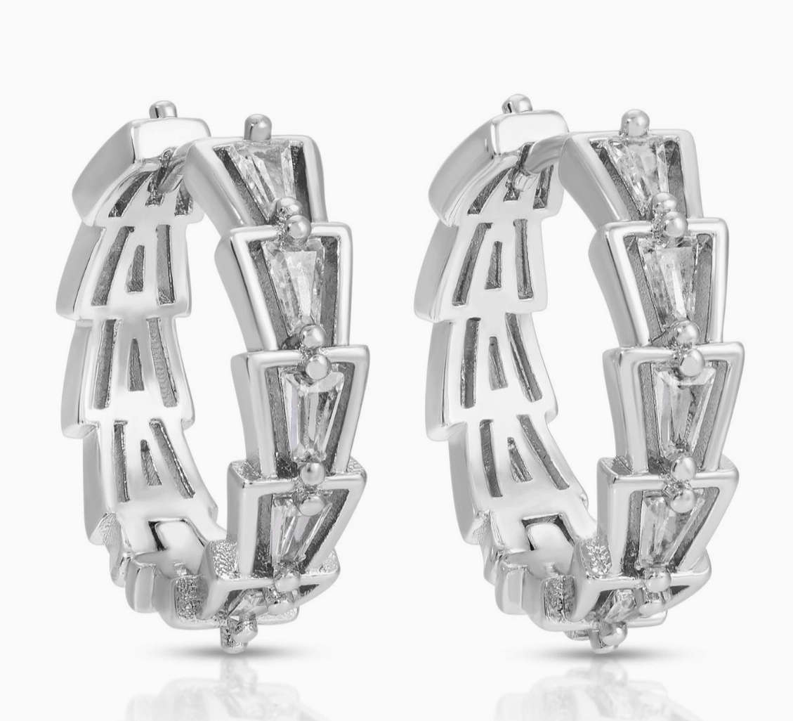 Splendid Iris - Bold Sparkle Huggies Silver