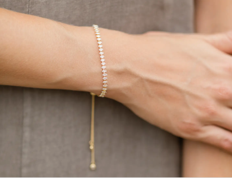 Splendid Iris - Pulley Tennis Bracelet Gold