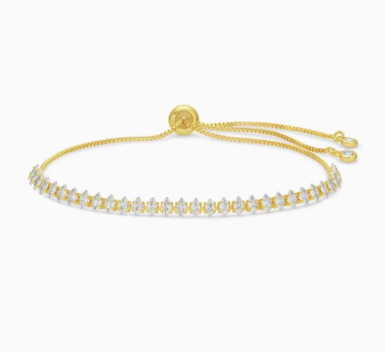 Splendid Iris - Pulley Tennis Bracelet Gold