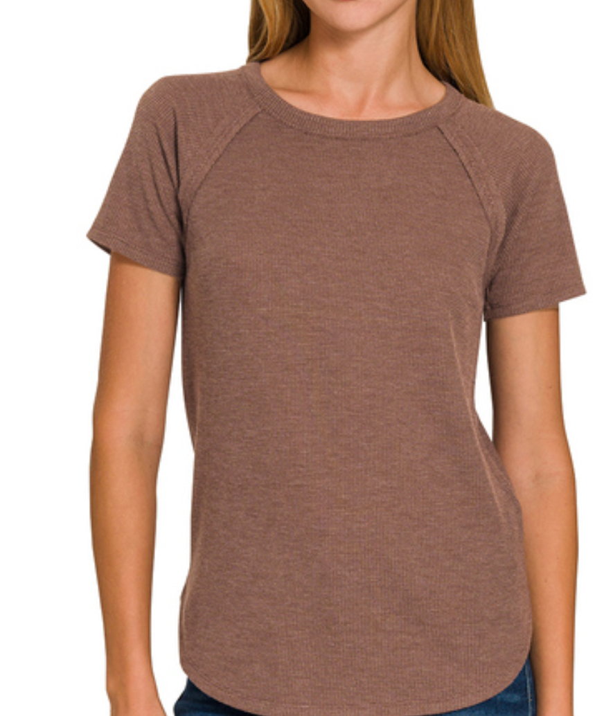Baby Waffle Short Sleeve - Brown