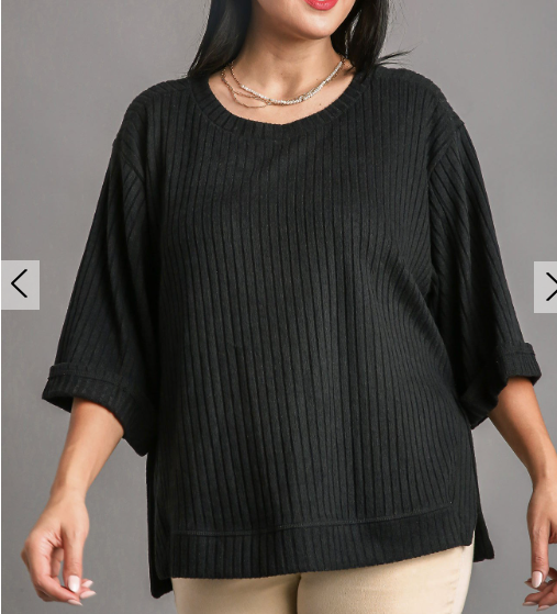 Black 3/4 Sleeve Top