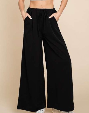 Wide Leg Pants - Black